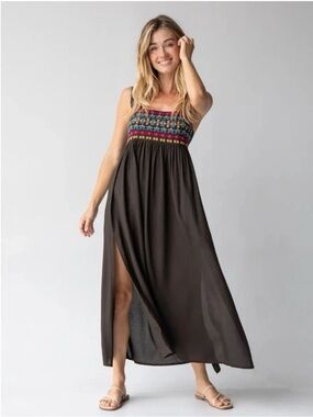 Natural Life Embroidered Tricia Maxi Dress